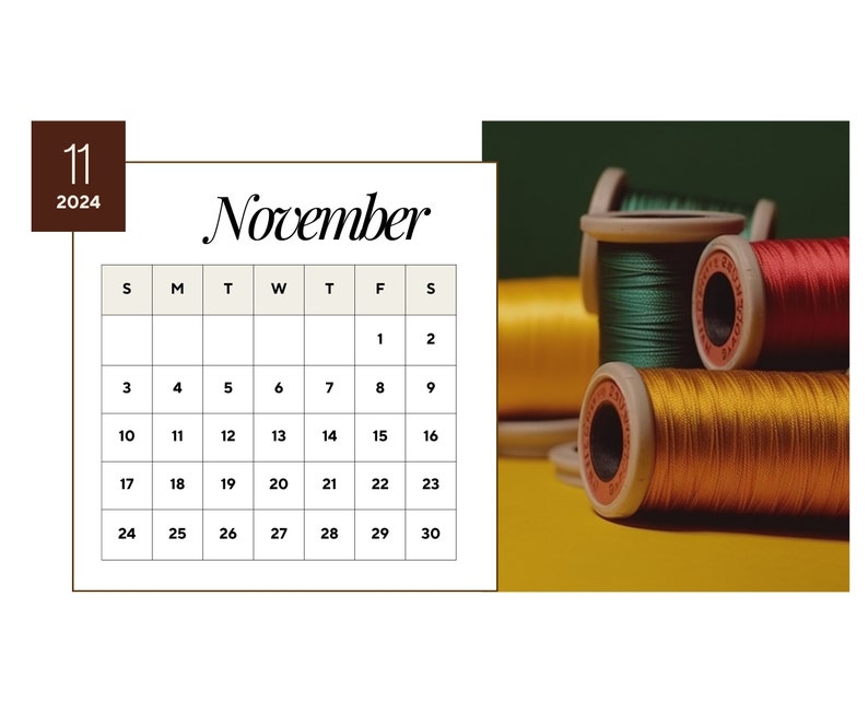 2024 Sewing Calendar Sewing Calendar 2024 Calendar Etsy Australia
