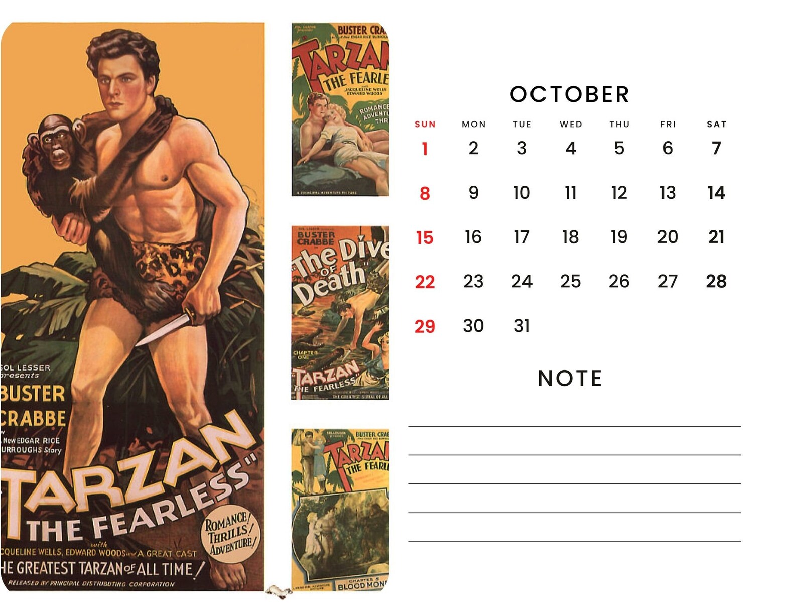 2024 Wall Calendar 2024 Movie Poster Calendar 2024 Wall Calendar