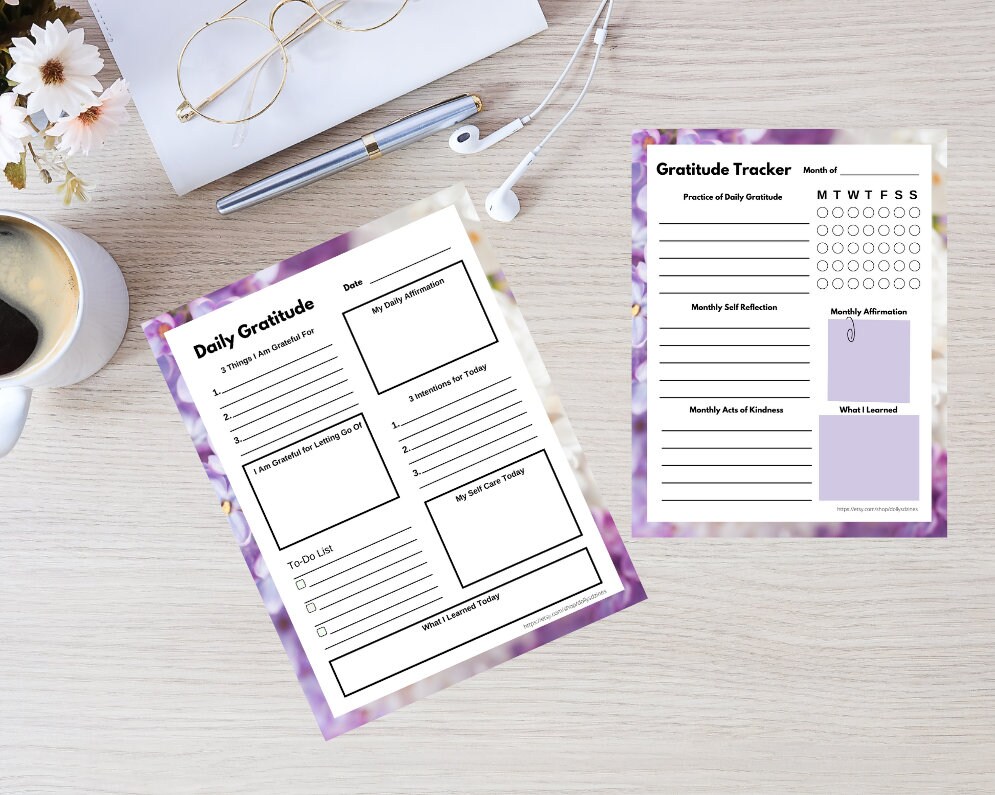 Gratitude Journal Printable Self Care Planner Journals for - Etsy