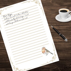 Robin PRINTABLE Stationery Writing Paper Stationary Letter Lined ...