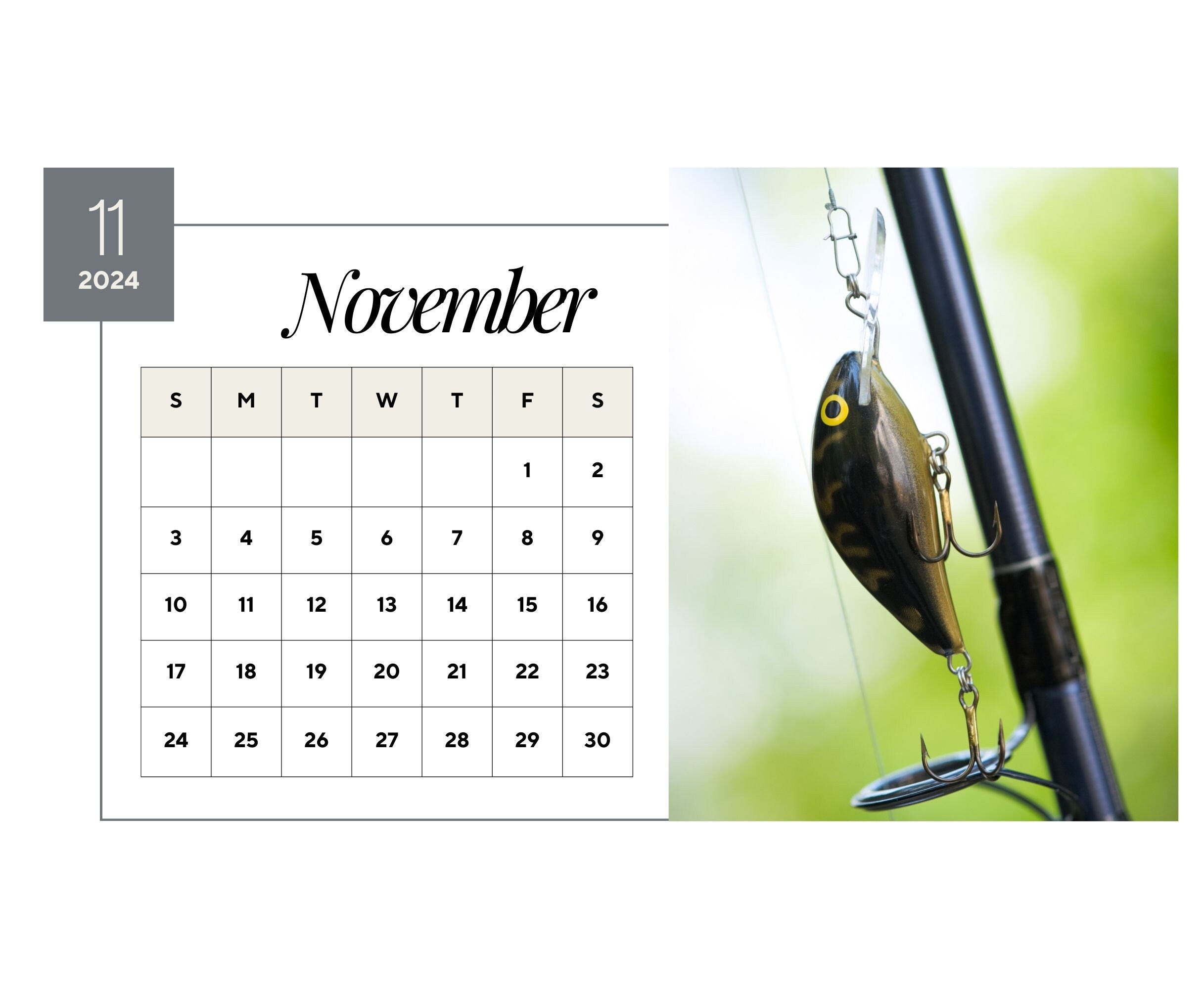 2024 Wall Calendar 2024 Fishing Lure Calendar 2024 Wall Calendar
