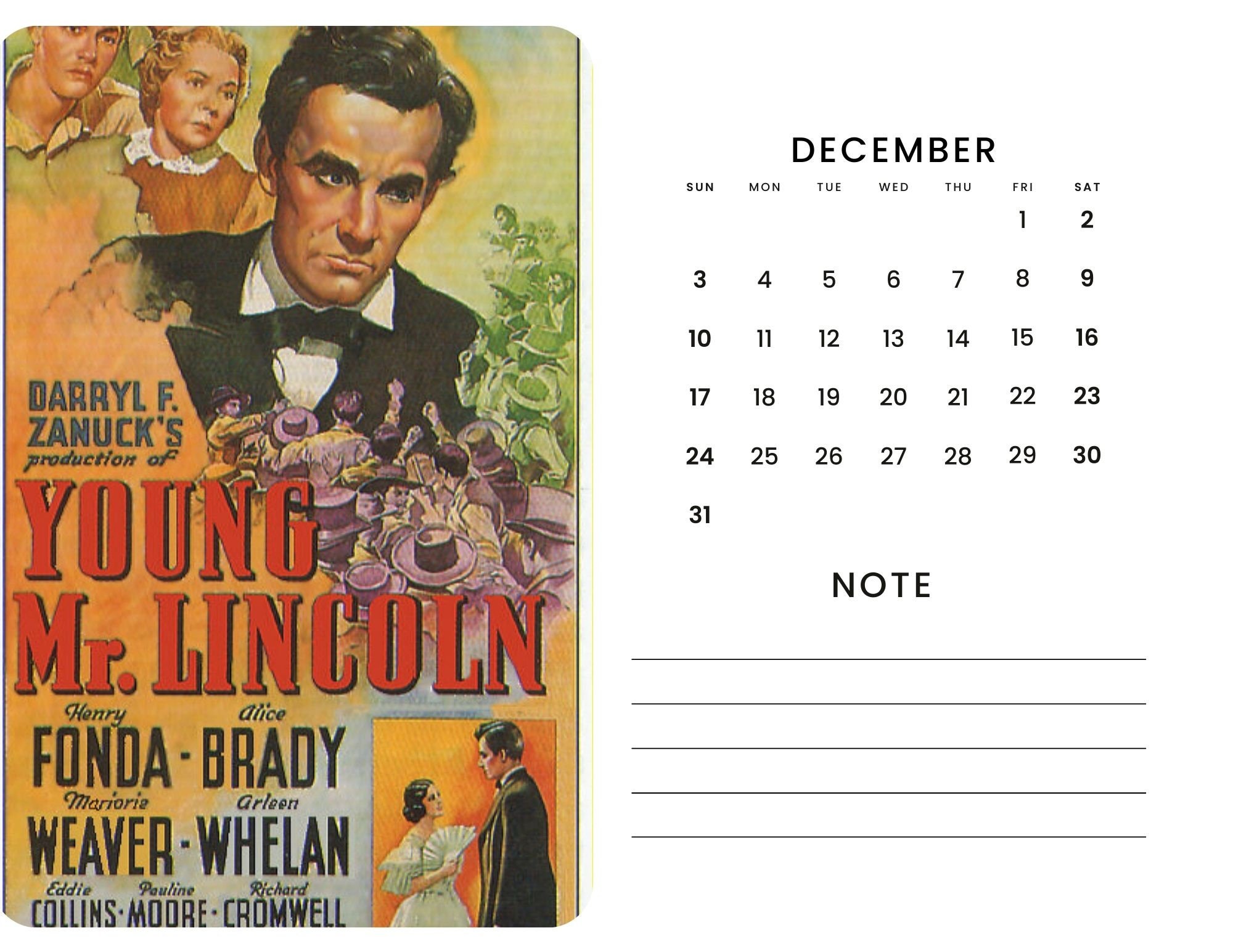 2024 Wall Calendar 2024 Movie Poster Calendar 2024 Wall Calendar