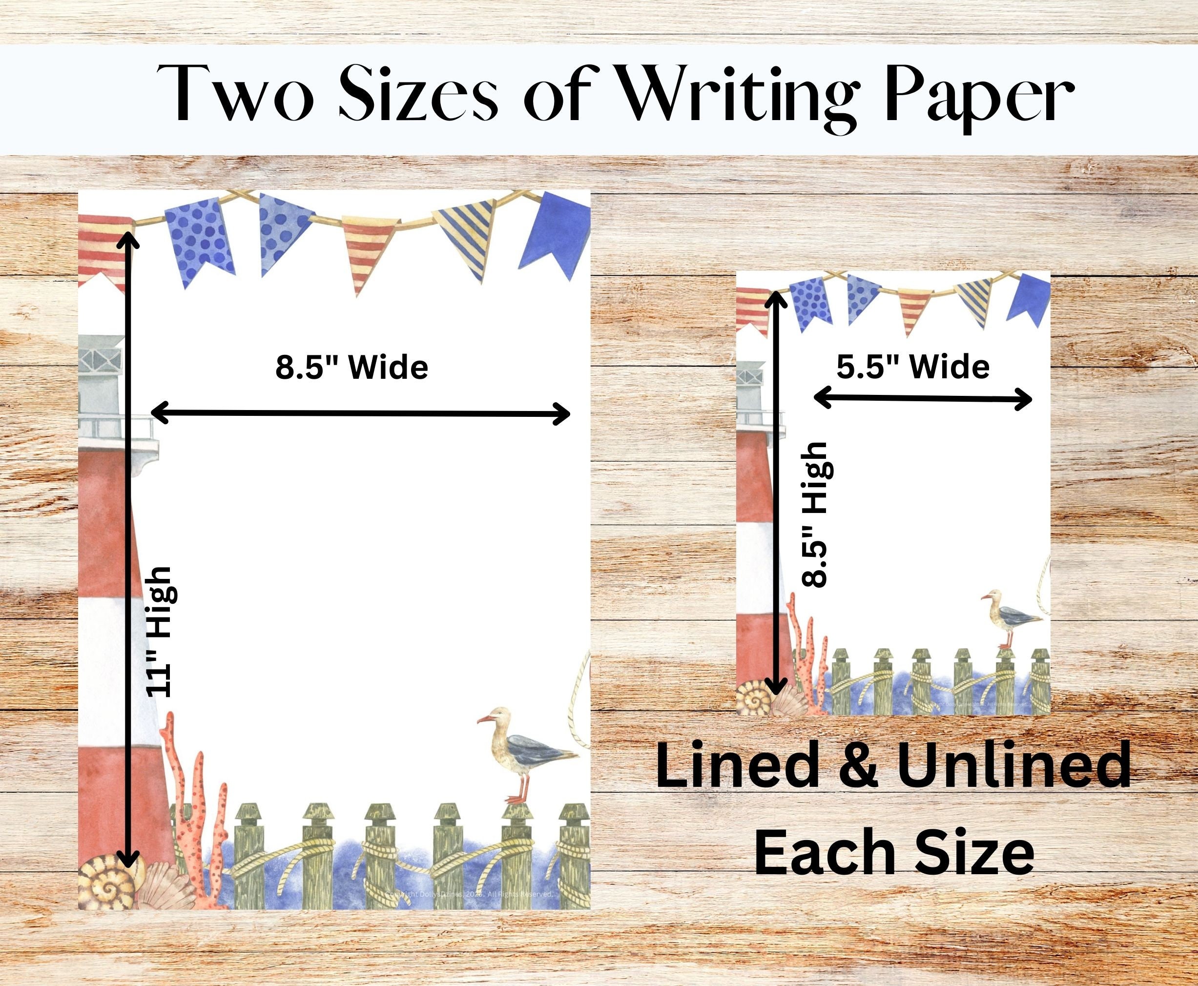 Lighthouse Nautical Printable Stationary With Envelope, Writing Paper ...
