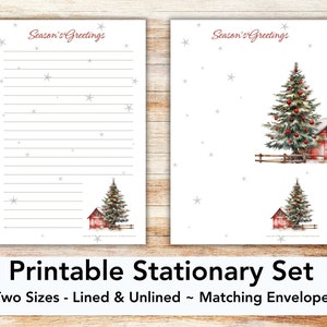 Country Christmas stationery, printable Christmas stationery, Christmas stationary, Christmas writing paper, Christmas letter paper