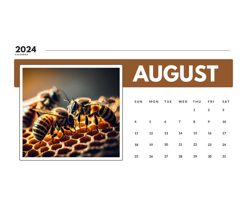 2025 Honey Bee Calendar, 2025 Wall Calendar, 2025 Calendar Printable