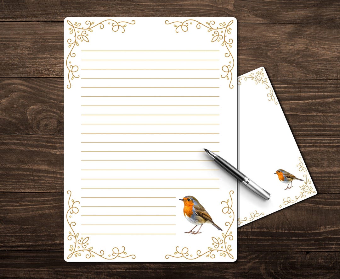 Robin Printable Stationary Set | Matching Envelope | Writing Paper ...