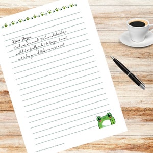 Frog PRINTABLE Stationary Set With Envelope Printable Stationary Paper ...