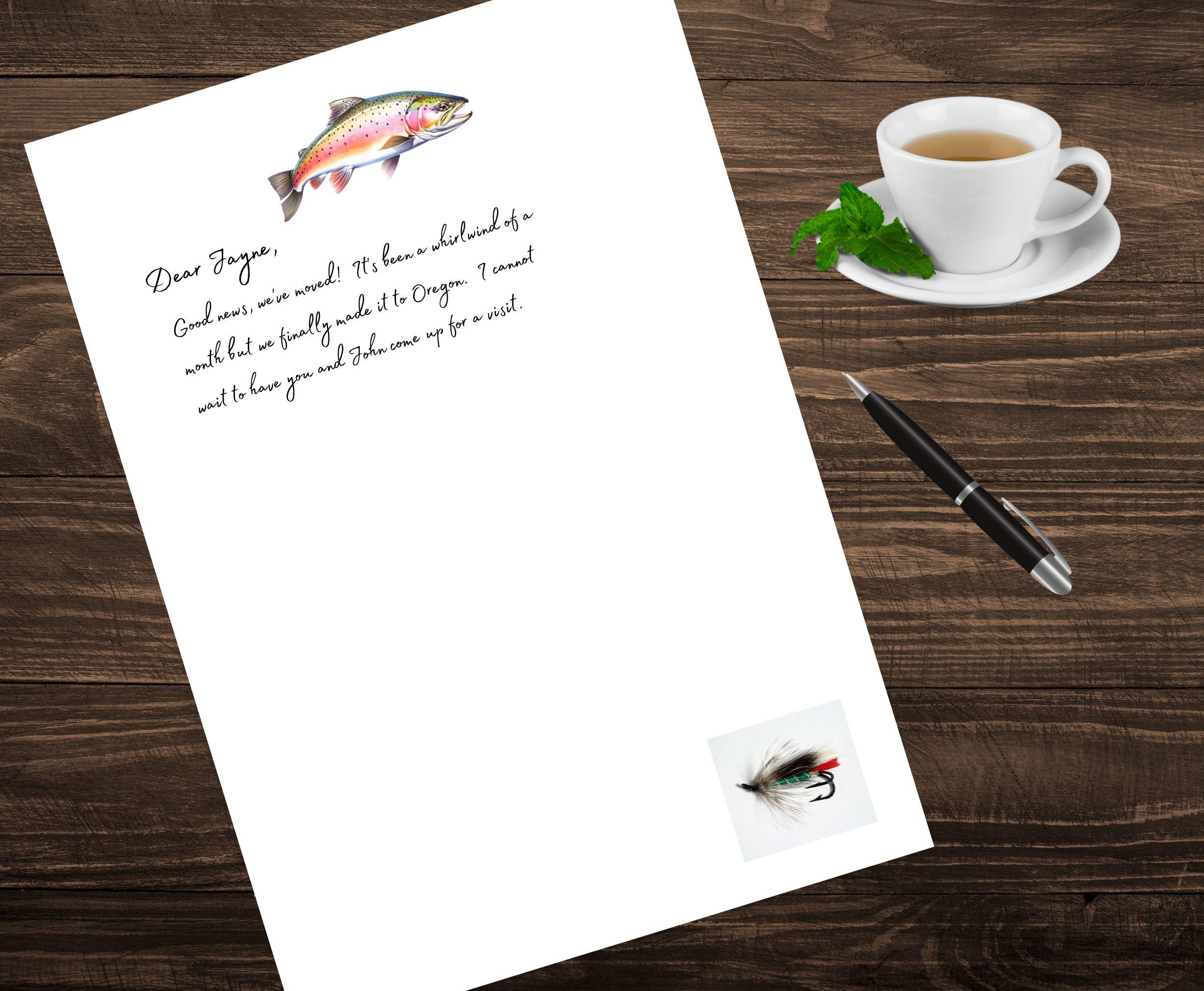 Salmon PRINTABLE Stationery Writing Paper Stationary Letter Lined ...