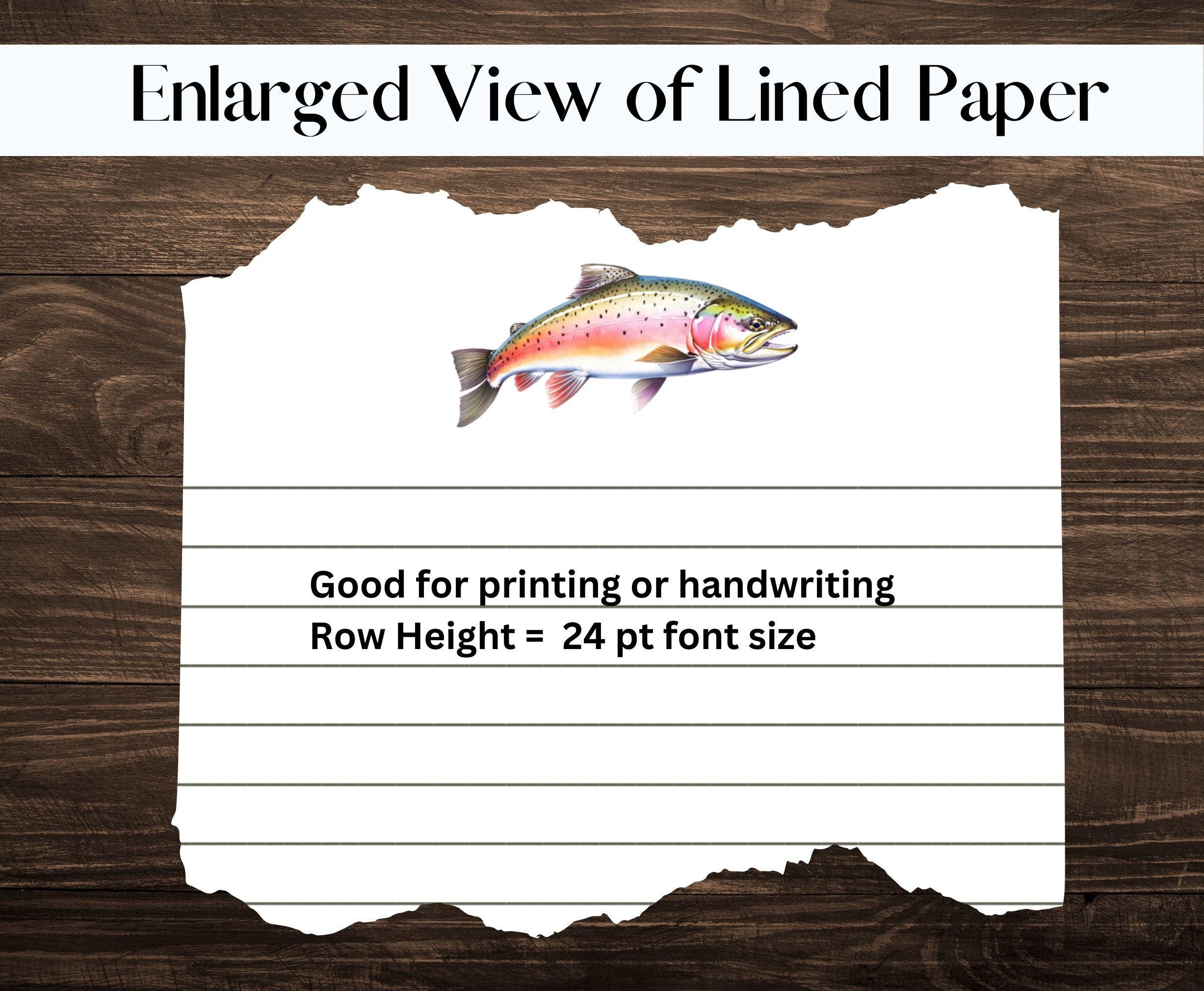 Fish Line Paper Salmon PRINTABLE Stationery Writing Paper Stationary Letter Lined ...