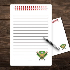Utskrivbart brevpapper för baseboll | Matchande kuvert | Skrivpapper | Linjerat | Olinjerat | MLB | Sport | Sportpresenter | PDF