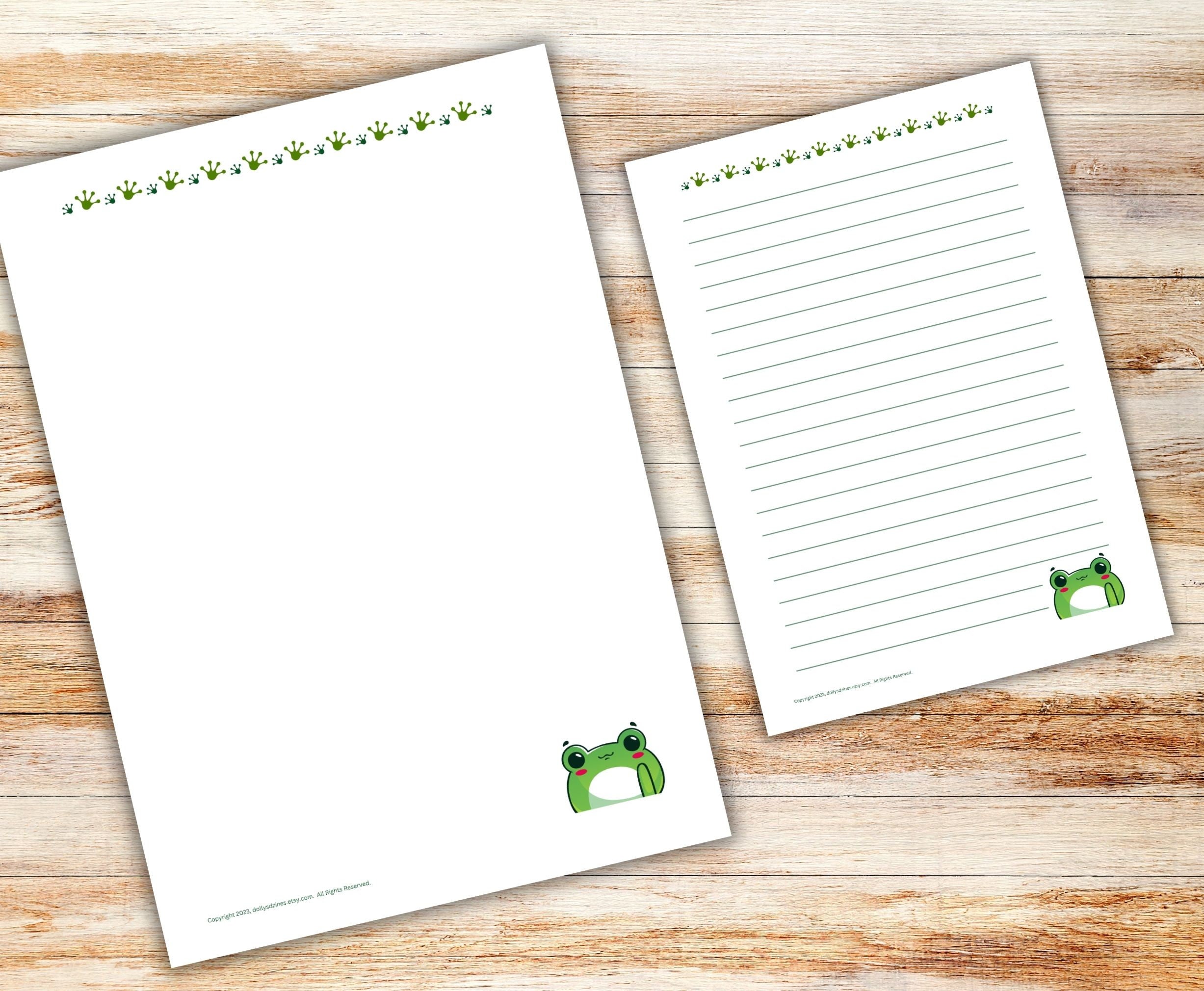 Frog PRINTABLE Stationary Set With Envelope Printable Stationary Paper ...