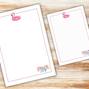 Pool Party PRINTABLE Stationary Set With Envelope Printable Stationary ...