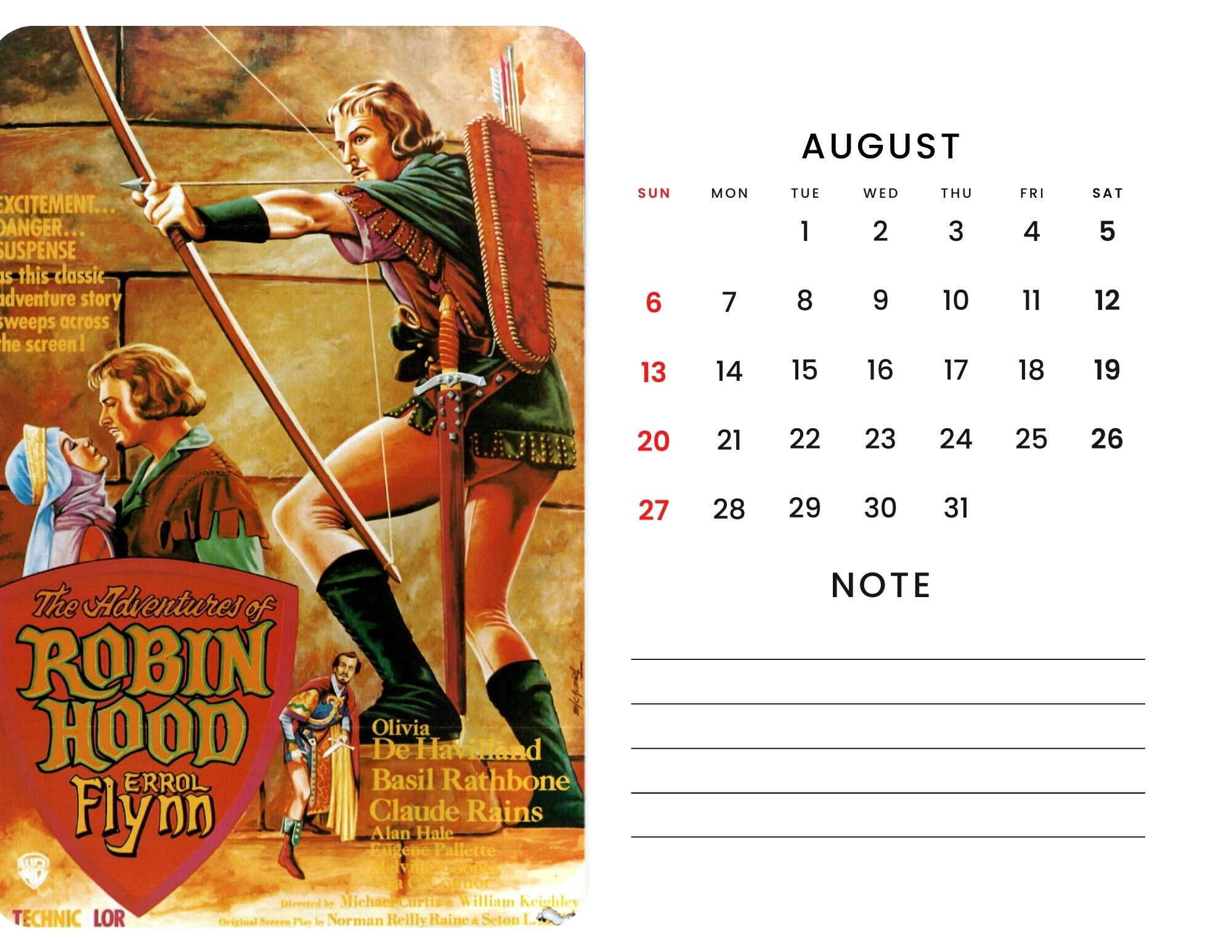 2024 Wall Calendar 2024 Movie Poster Calendar 2024 Wall Calendar