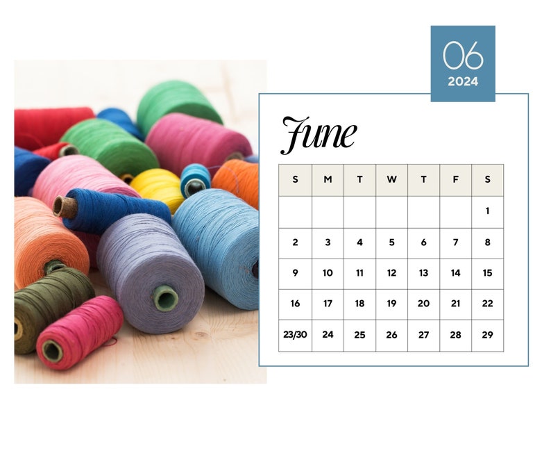 2024 Wall Calendar 2024 Sewing Calendar 2024 Wall Calendar Printable