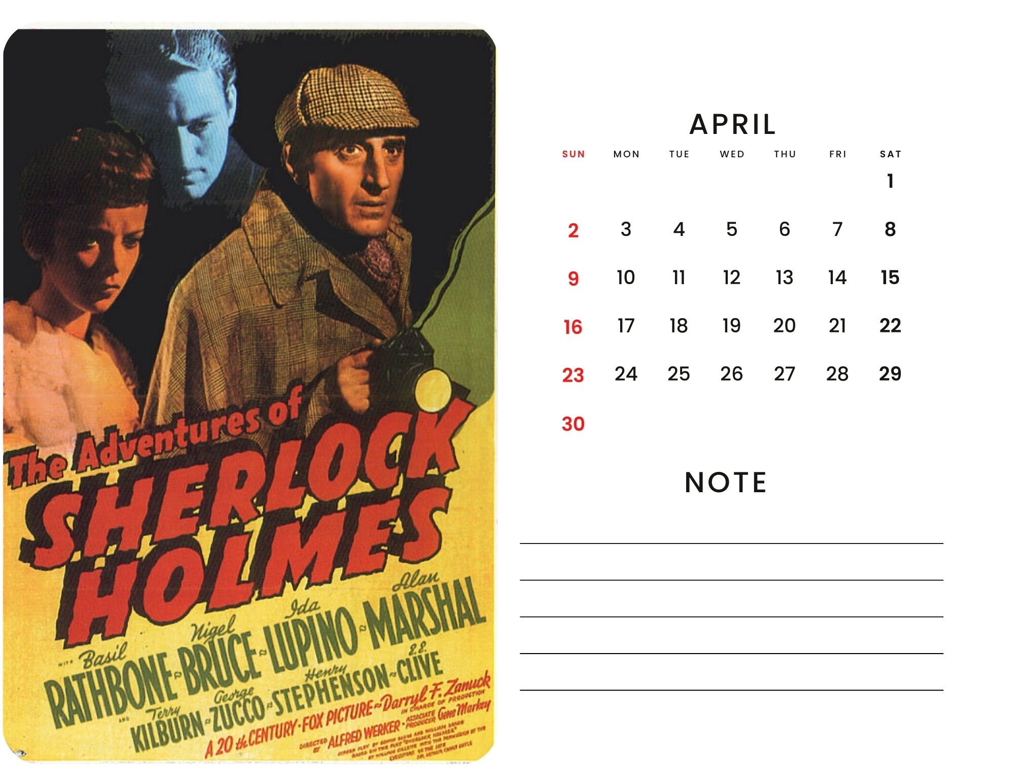 2024 Wall Calendar 2024 Movie Poster Calendar 2024 Wall Calendar