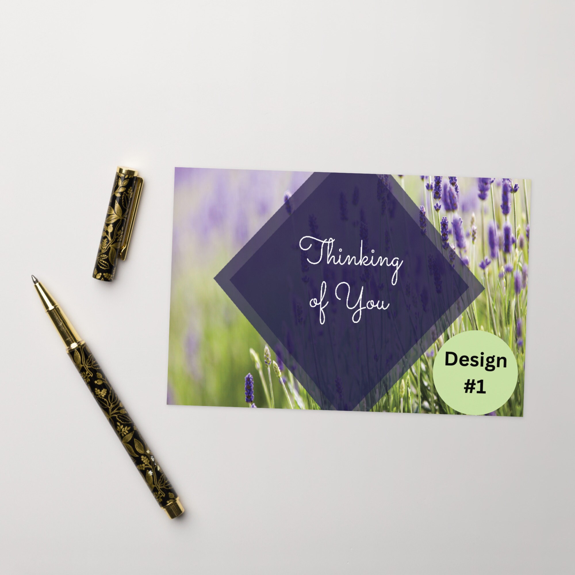 Lavander Note Lavender Printable Note Card, 4x6 Note Card, Flat Note Card, Thinking ...