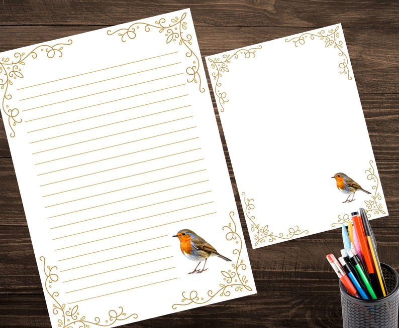 Robin Printable Stationary Set | Matching Envelope | Writing Paper ...