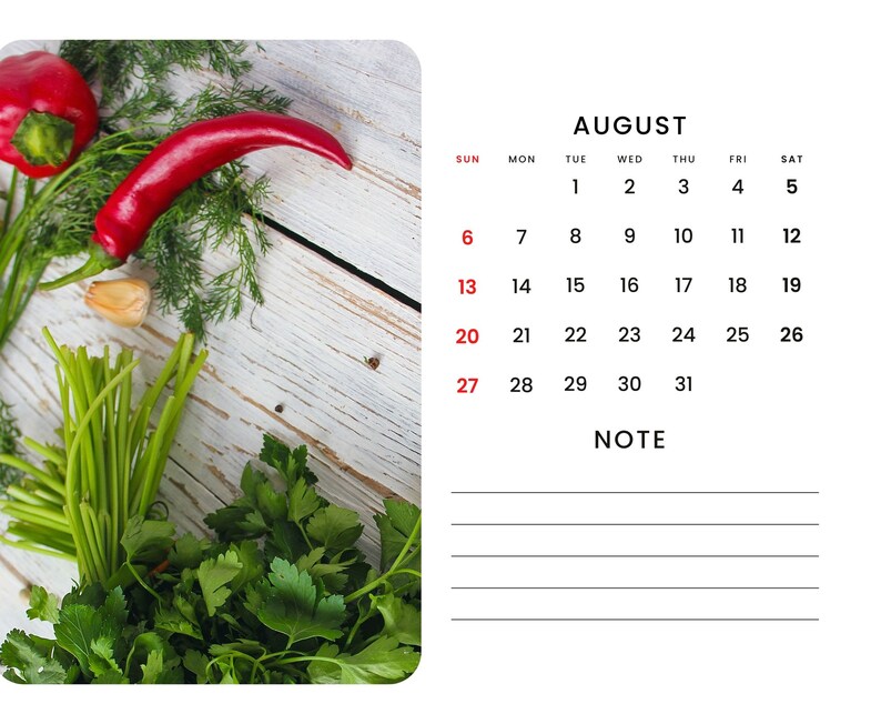 2025 Wall Calendar 2025 Cooking Calendar 2025 Wall Calendar Printable