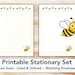Bees PRINTABLE Stationary Set With Envelope Printable Stationary Paper ...