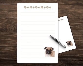 Pug Printable Stationary Set | Matching Envelope | Writing Paper | Lined | Unlined | Dogs | Dog Stationary | Pets | Pet Lovers | PDF