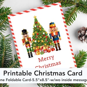 Nutcracker Christmas card, printable nutcracker card, printable Christmas card, nutcracker stationery, Christmas stationary, Christmas card