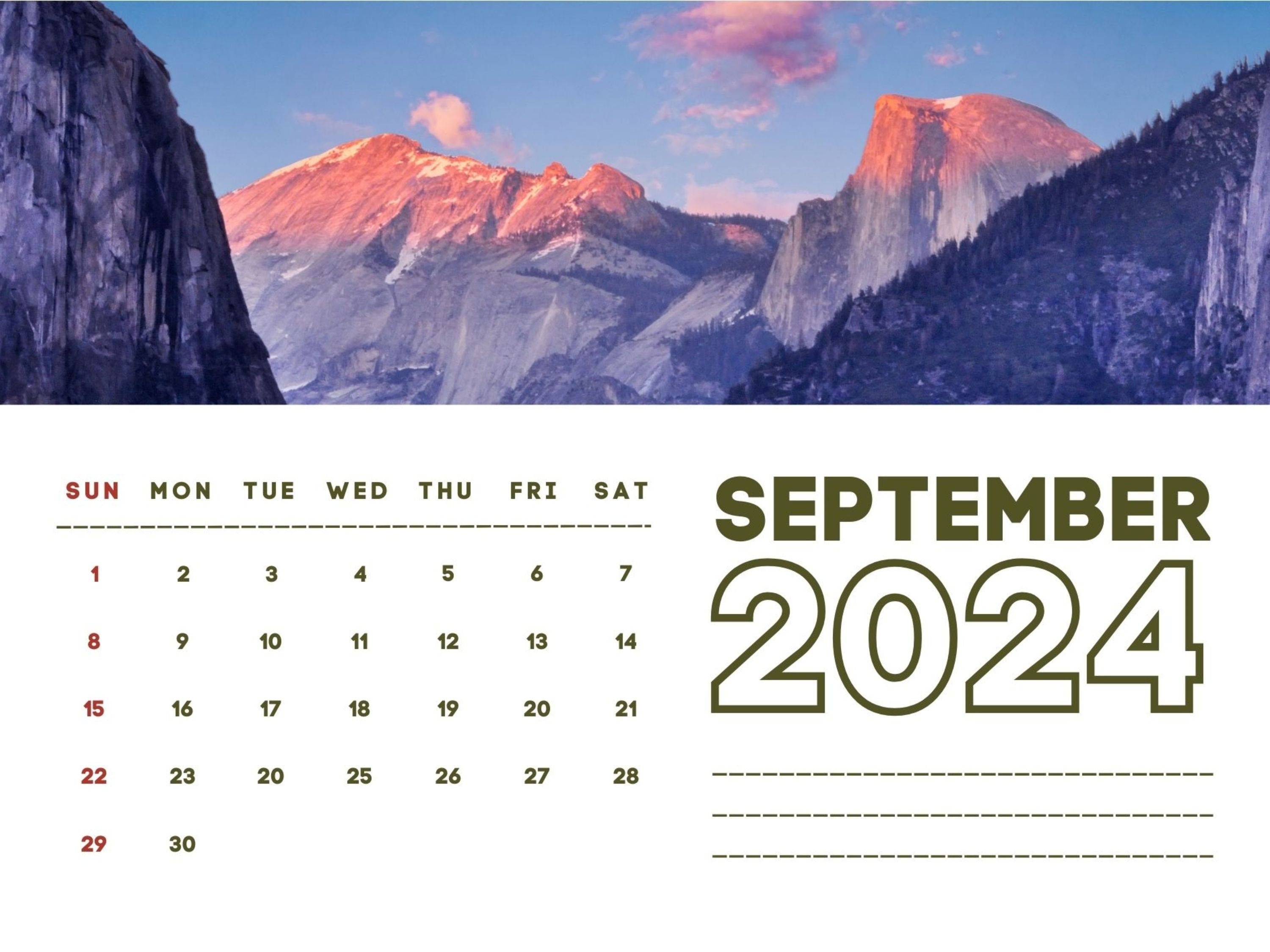 2024 Wall Calendar 2024 Yosemite Calendar 2024 Wall Calendar Printable 2024 Wall Calendar 2024 Yosemite Calendar 2024 Wall Calendar Printable