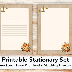 Fall Corner Autumn Stationery Paper - 50 Sheets Of Letter Size (8.5x11") Fall Leaves Design, 28lb Bond Paper