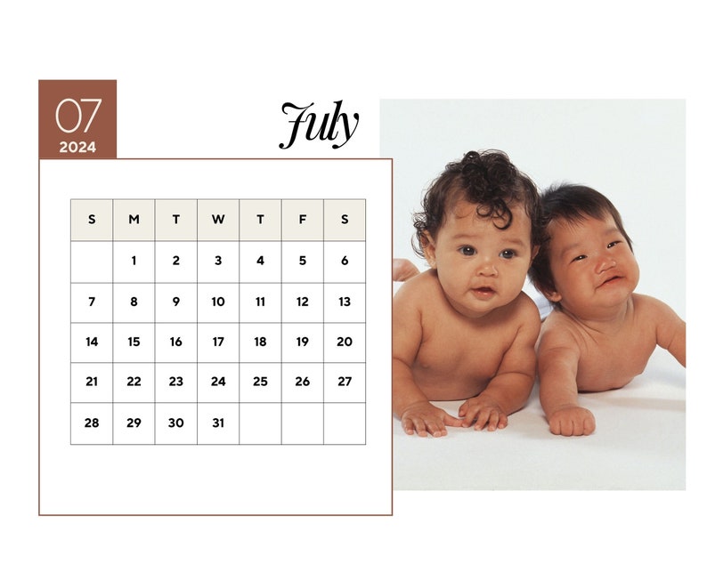 2024 Baby Calendar, 2024 Wall Calendar, 2024 Calendar Printable, Desk