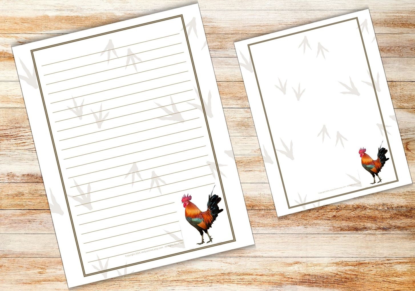 Printable Rooster Stationary
