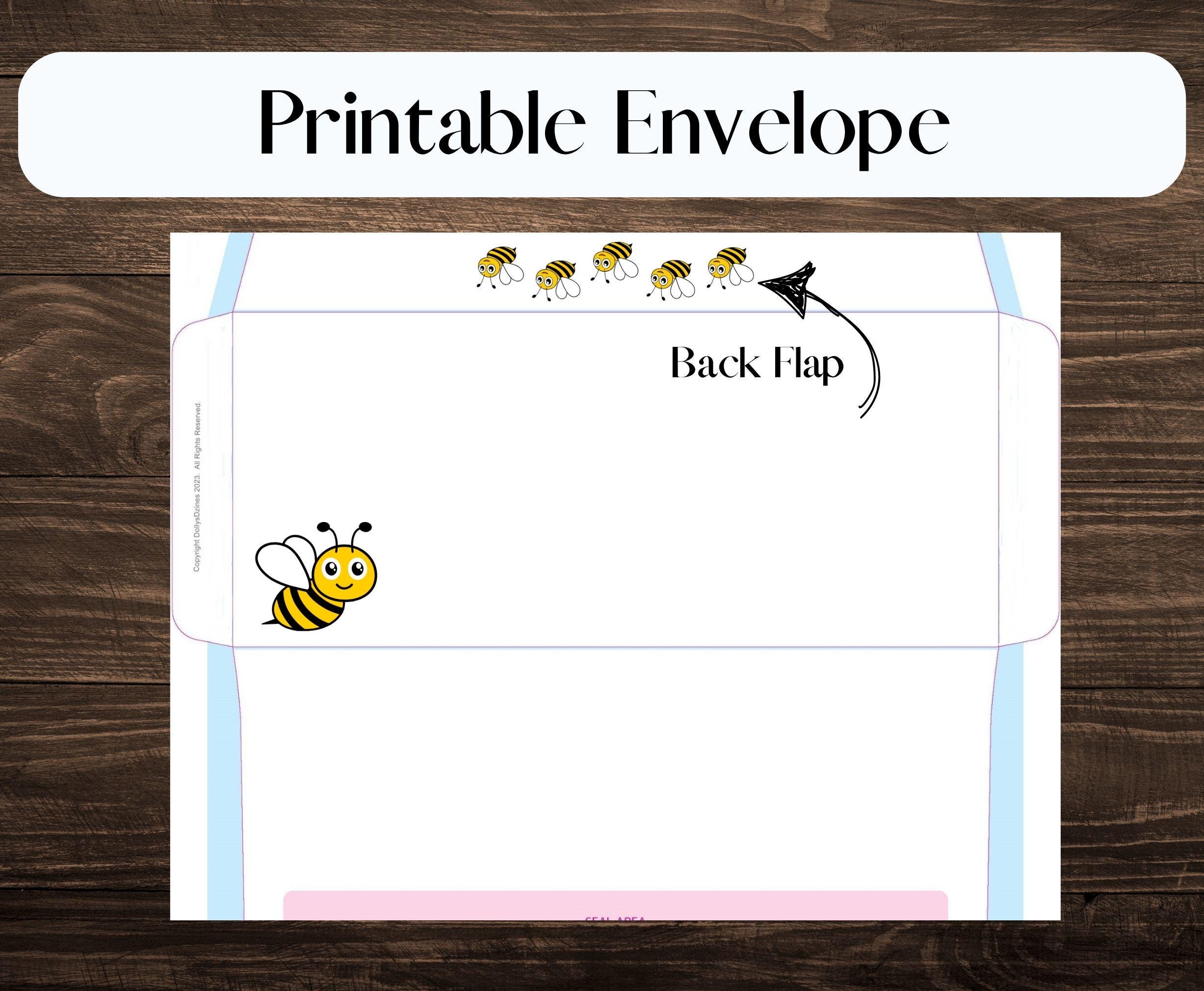 Bee Printable Stationary Set | Matching Envelope | Writing Paper ...