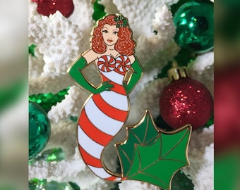 Christmas Mermaid Pin