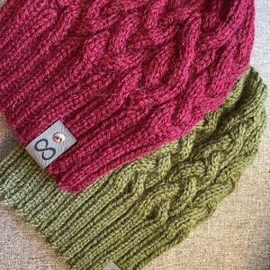 Hand Knit Hat - *Ships Free* - Alpaca Blend Textured Hat Cable Knit