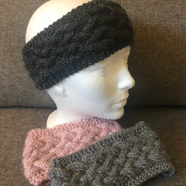 Hand Knit Ear Warmer - *Ships Free* - Alpaca Blend