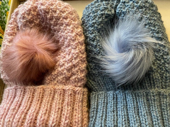 Hand Knit Hat - *ships Free* - Alpaca Blend Textured Hat  display picture 2