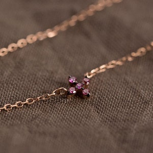 Cutie Purple Cross Diamond 14k Solid Gold necklace