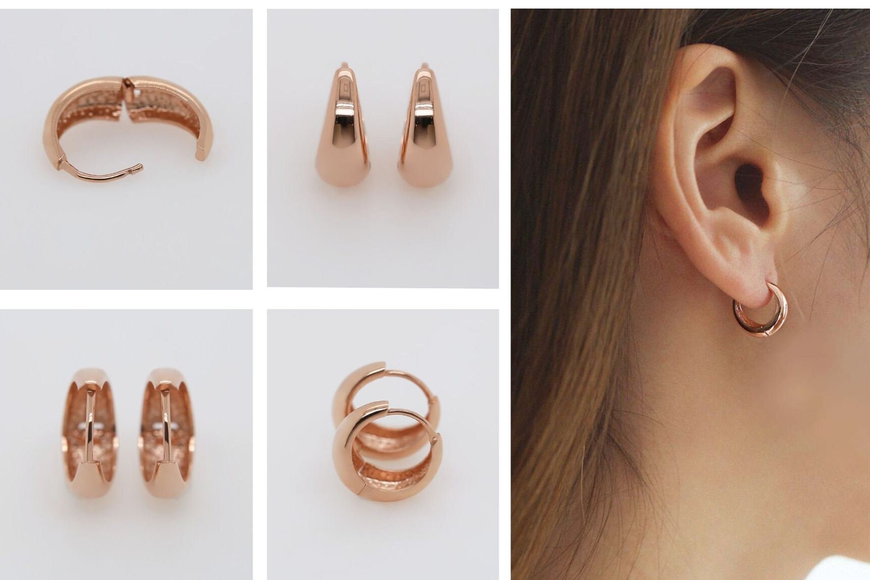 ピアス LESS IS MORE Single sale 14K gold one touch drop earrings Simple One Touch Drop Earrings, 14k Solid Gold Daily