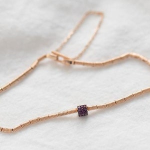 Special Coil link Solid 14k Gold Purple Diamond Luxury Bracelet