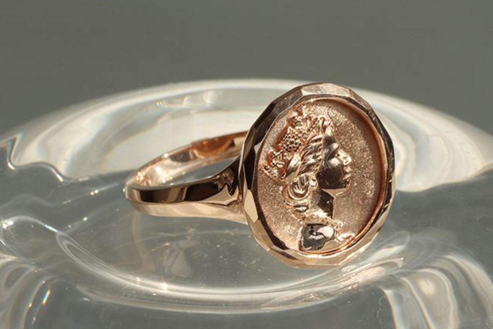 Queen Elizabeth Antique Coin Ring Solid 14k Gold Cocktail Ring - Etsy