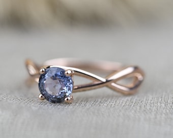 Mint Blue Sapphire 14K Solid Gold Natural Branch Engagement  Ring