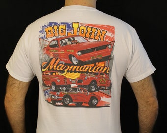 Big John Mazmanian Cavalcade Drag Racing T-shirt Nostalgie Drag Racing klassieke auto's