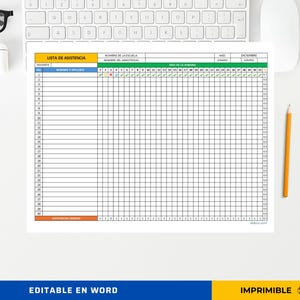 Liste d'assistance horizontale en Excel (modifiable)