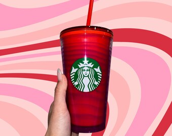 Starbucks 2022 Red wave ombre 16 oz tumbler | ombré tumbler | red tumbler| Summer 2021 collection | limited edition cold cup |