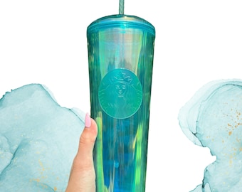 Starbucks Dome Kaleidoscope Iridescent Prism Ocean Turquoise Tumbler  | Venti 24oz | 2022 cup | starbucks lover gift | gift for best friend