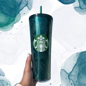 Starbucks Green glitter Fall Collection Venti Tumbler | limited edition | 2021 fall | reusable double walled cup | 24 oz cup