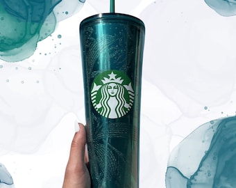 Starbucks Green glitter Fall Collection Venti Tumbler | limited edition | 2021 fall | reusable double walled cup | 24 oz cup