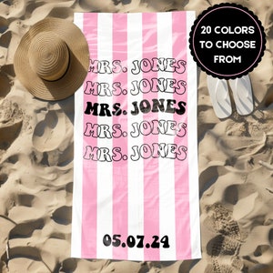 Bride Custom Beach Towel | Bride Beach Towel | Personalized Pool Towel | Bachelorette Bride Beach Towel | Honeymoon Gift for Her