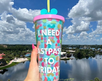 Vaso Disney de 24 oz con adorno de pajita de silicona, Vaso de mickey, Taza fría de edición limitada, Vaso reutilizable de plástico,