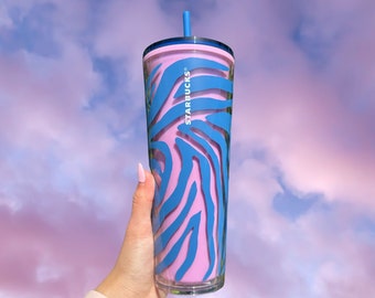 Starbucks Tumbler Navy Zebra Stripe | Starbucks 2021 summer cup |  Collectors cup | 24 oz venti tumbler