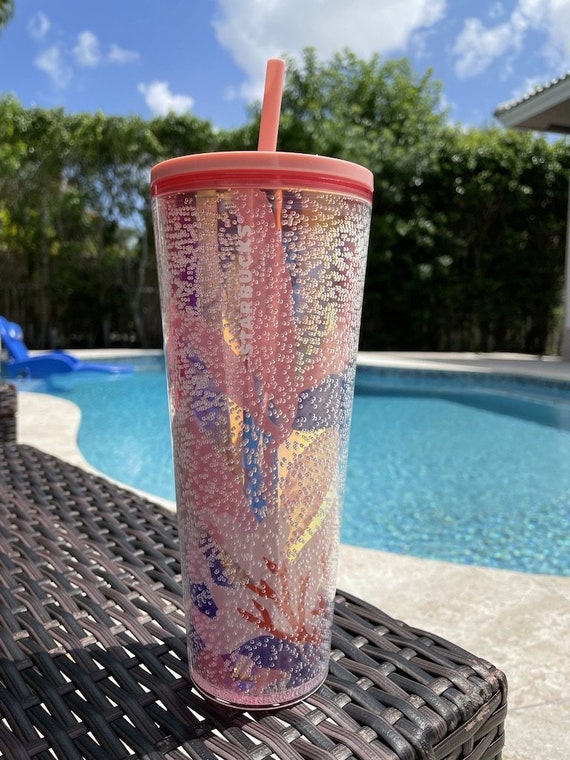 Starbucks Pink Coral Reef Bubbles Tumbler | 24 Oz Coral Reef Bubble Cold Cup  | Coral Reef Tumbler | Starbucks Summer 2021 Cold Cup - Etsy