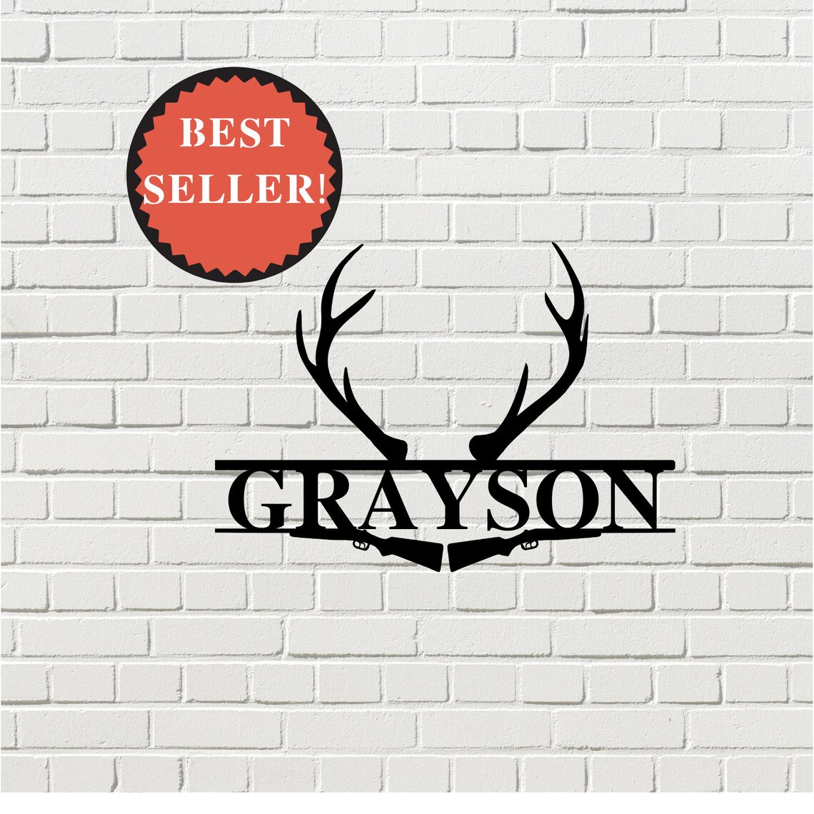 Christmas gift Deer antler name sign hunting personalized Etsy